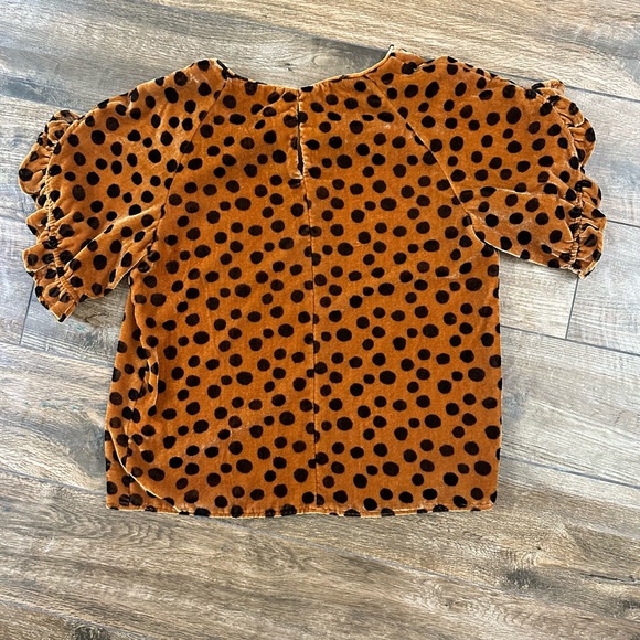 Velvet Memento Ruffle-Sleeve Top in Leopard Dot XS - Picture 8 of 11